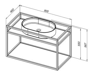 Консоль под раковину Allen Brau Liberty 90 1.33003.BB Черный браш